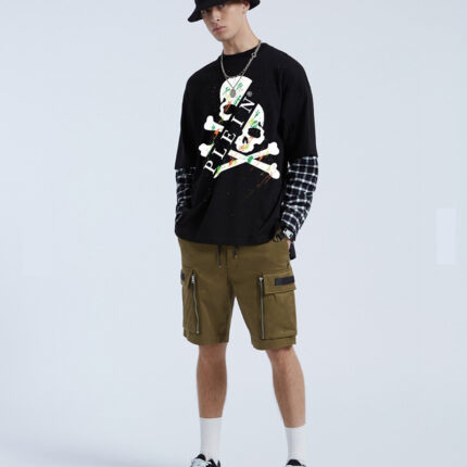 PHILI*PP PLE*IN's 2025 Spring/Summer New Collection Features Skull Head & Letter Digital Print Logo Short-Sleeved Round-neck T-Shirt