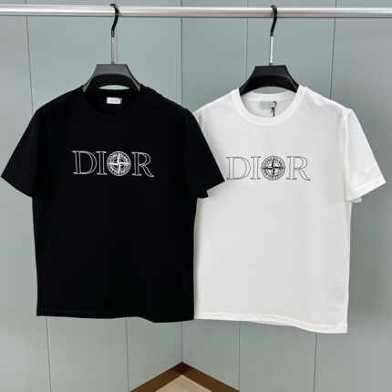 Di*or x Stone Island collaboration Spring/Summer new products - Di*or Archives Labels print logo short-sleeved T-shirts