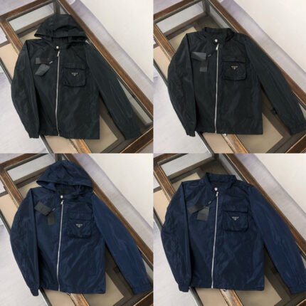 Pra*da 2025 Spring/Summer latest men's jacket with a detachable hood