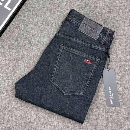 KIT*ON Fendi 2025 Spring/Summer New Collection Heavy Washed Water-Resistant Stretch Comfortable Slim-Fitting Straight Denim Pants