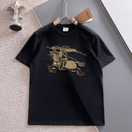 Bur*berry 2025 Spring/Summer New Collection - Luxurious Lightweight Heavyweight Letter Logo Crafted Design Short-Sleeved T-Shirt for Men