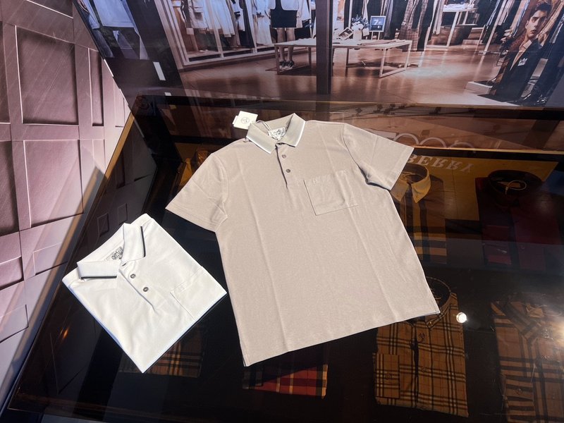 Hermès Summer Pocket Embroidered Short-Sleeved Polo Shirt Luxury T-Shirt for Men