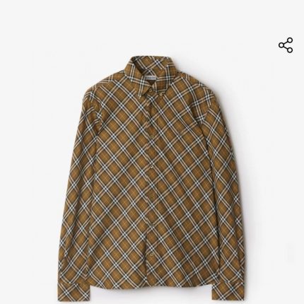 Burberry men's checkered long-sleeved shirt