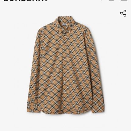 Burberry men's checkered long-sleeved shirt