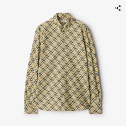 Burberry men's checkered long-sleeved shirt