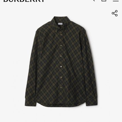 Burberry men's checkered long-sleeved shirt