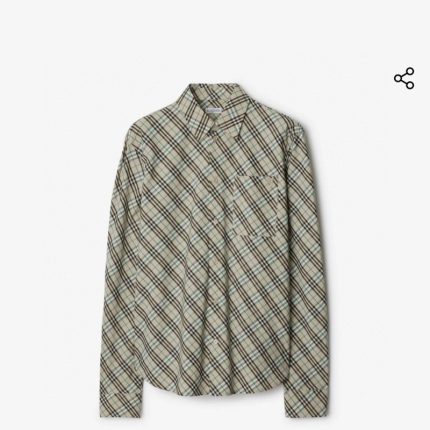 Burberry men's checkered long-sleeved shirt