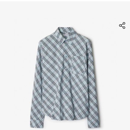 Burberry men's checkered long-sleeved shirt