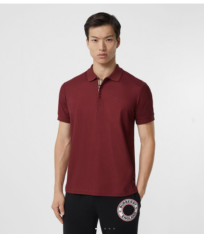 Burberry TB Embroidered Men's Short-Sleeved Polo Shirt Vintage